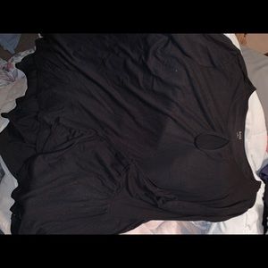 Black flutter sleeve blouse